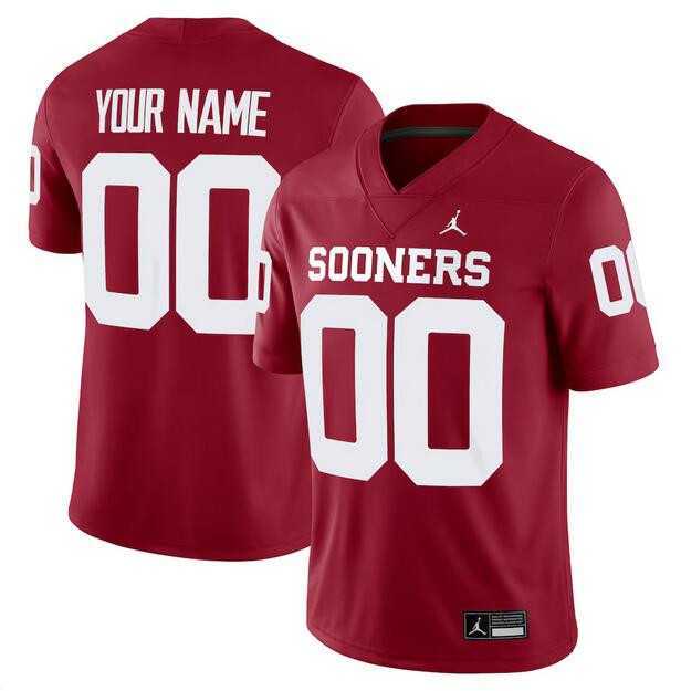 Mens Oklahoma Sooners Active Player Custom Red Stitched Football Jersey